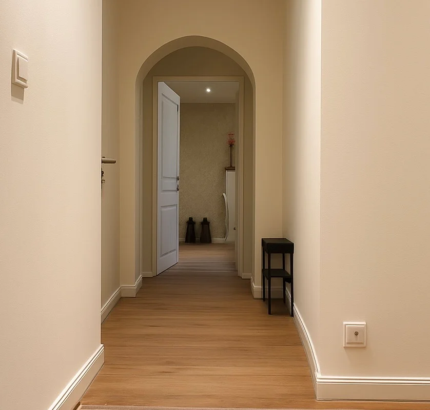 Freundlicher Eingangsbereich der Ferienwohnung Am Wäldchen mit Blick ins Wohninnere