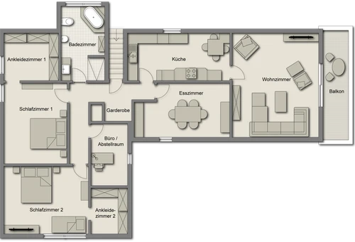 Grundriss der Ferienwohnung Am Wäldchen, 135 Quadratmeter