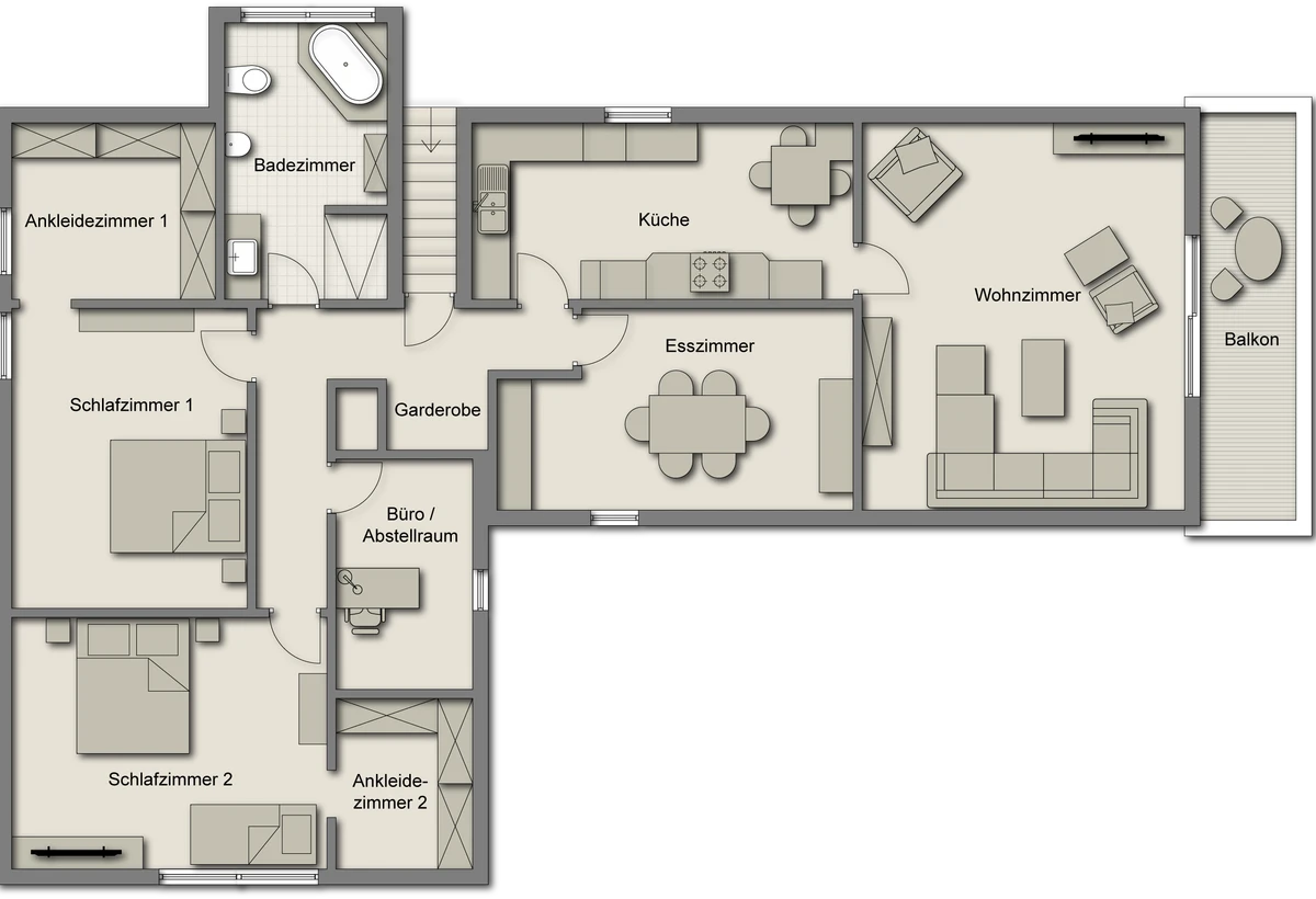 Grundriss der Ferienwohnung Am Wäldchen, 135 Quadratmeter