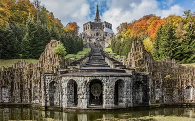 Bergpark Wilhelmshöhe in Kassel mit Herkules-Statue